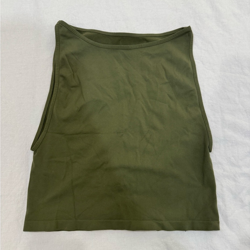 Free People army green boatneck tank size xs/s